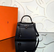 LOUIS VUITTON - Black Leather Backpack