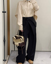 Women's Brown Draped Top