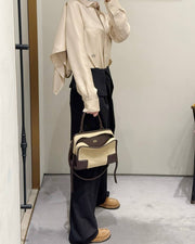 Women's Brown Draped Top