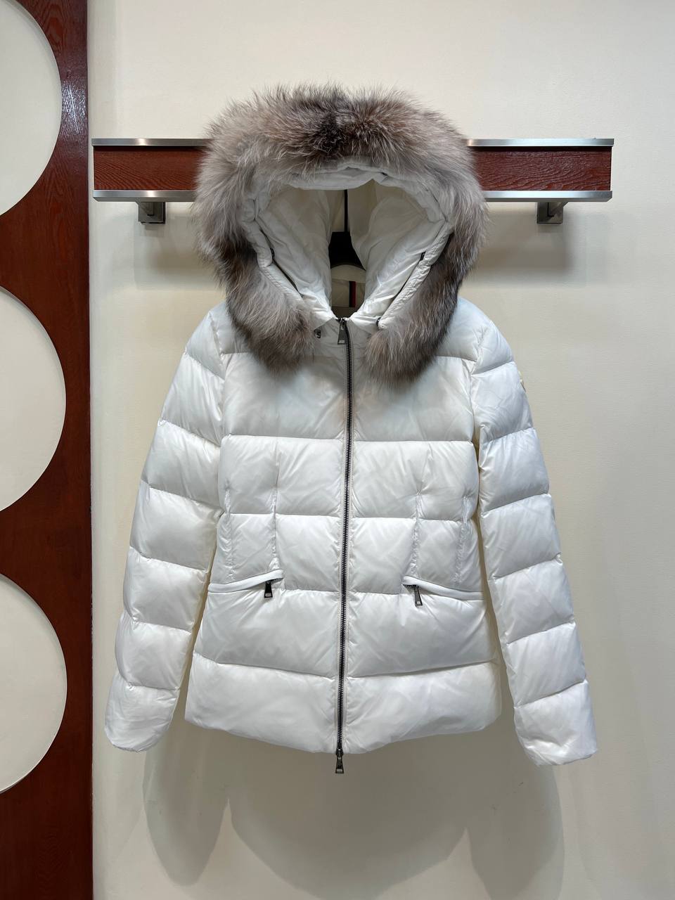 MONCLER — Fur-Trimmed Down Jacket