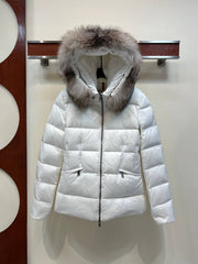 MONCLER — Fur-Trimmed Down Jacket