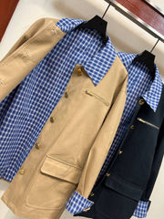 BURBERRY — Check-Collar Utility Jacket