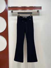 Women's Black Wide-Leg Trousers