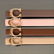 Leather Belt with Gold Buckle