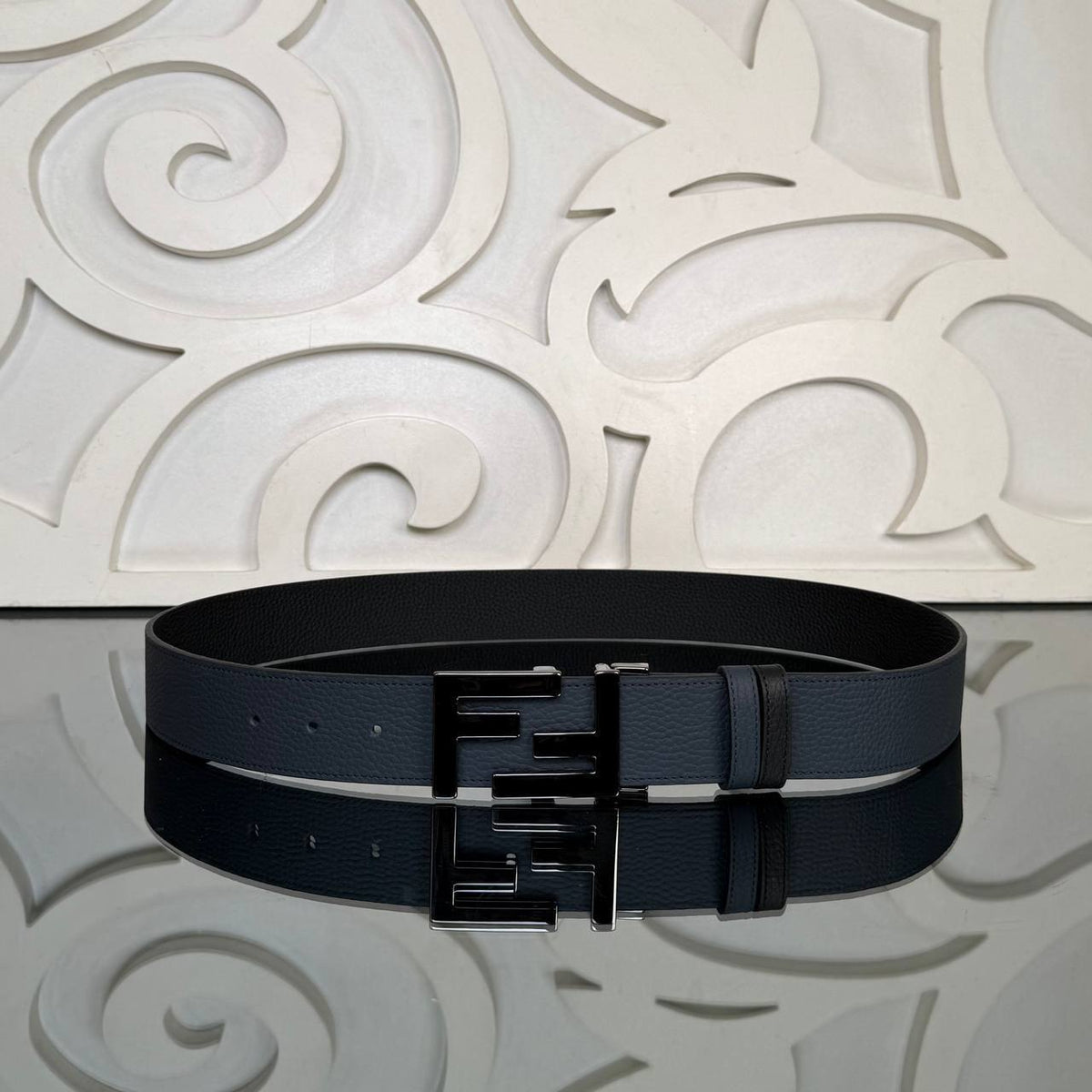Leather Dress Belt with Statement Buckle