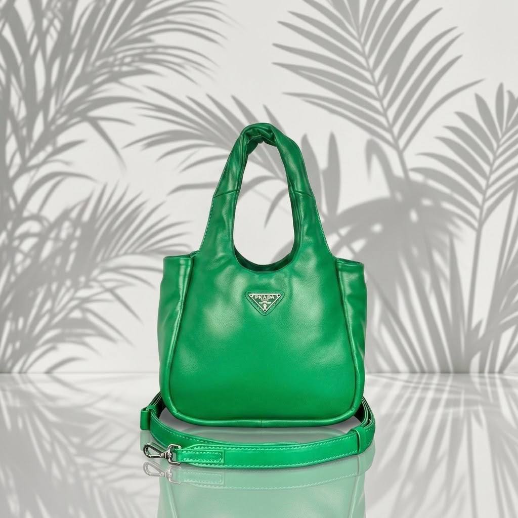 PRADA - Green Leather Shoulder Bag