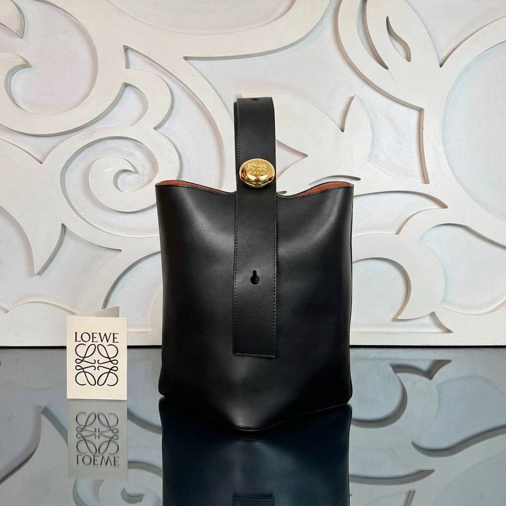 LOEWE Black Leather Bucket Bag