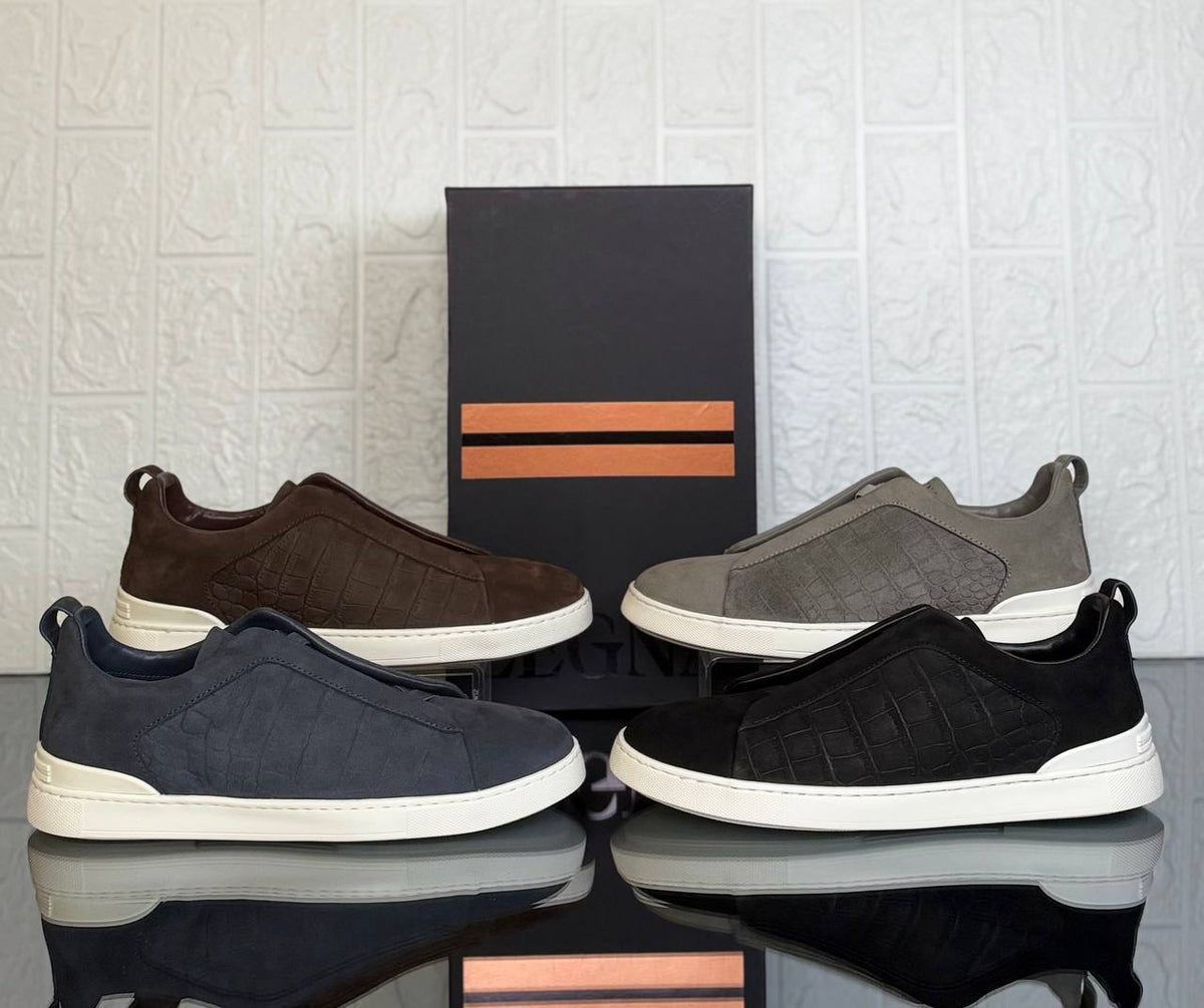 ZEGNA — Suede Low-Top Sneakers