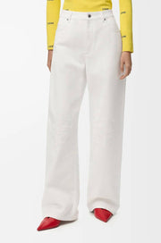 Women's White Wide-Leg Trousers