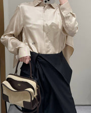 Women's Brown Draped Top