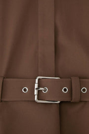 BURBERRY — Brown Shirt Dress
