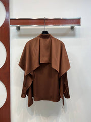 Women's Brown Draped Blouse