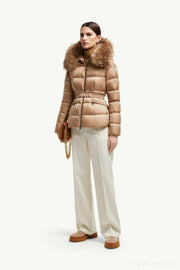 MONCLER — Fur-Trimmed Down Jacket