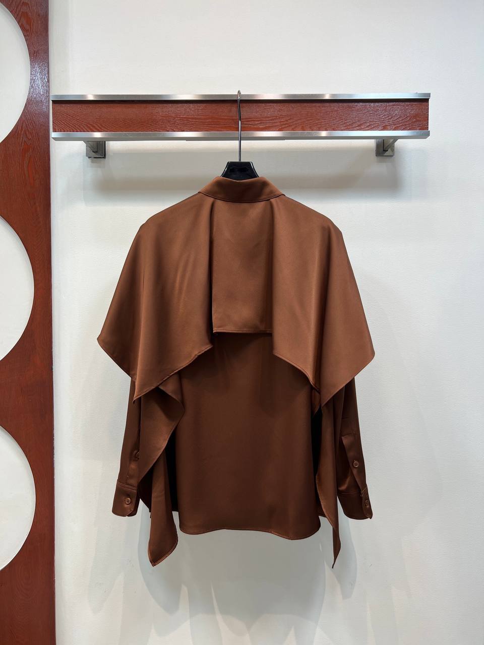Women's Brown Draped Blouse